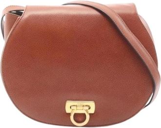 Ferragamo Pre-owned Cross Body Bags, female, Brown, Size: ONE SIZE Pre-owned Leather Cross Body Bag