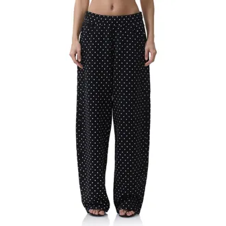 AFRM Ryan Cotton Barrel Sweatpants in Noir Micro Dot at Nordstrom Rack, Size X-Small