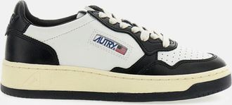 Autry White Blue Medalist Low Leather Sneakers