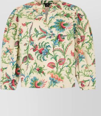 Etro floral v-neck blouse