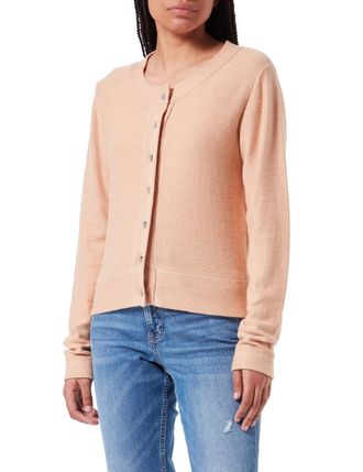 Noa Noa Womens Essential Cotton Cashmere Cardigan,Long Sleeve Sweater, Brown Melange, XXL