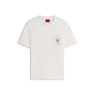HUGO BOSS Cotton T-shirt with playing-card foil graphic
