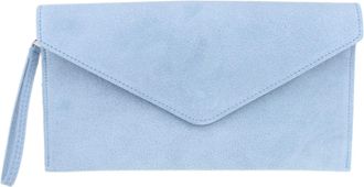 Girly HandBags Womens Genuine Italian Suede Leather Envelope Clutch Bag Wedding Purse Handbag Crossbody Bag Large (Serenity)