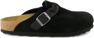 Birkenstock Boston braided-strap leather mules - women - Leather/Leather/Cork - 37 Narrow - Black