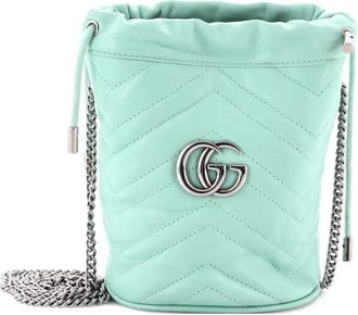 Gucci GG Marmont Matelasse leren kleine bucket-tas - Groen