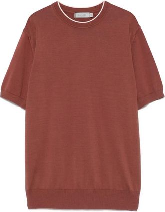 Canali T-shirt in maglia fine - Marrone