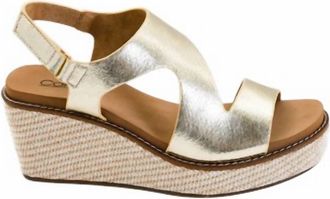 Corkys Footwear Womens Steppin Out Wedge Sandal In Gold