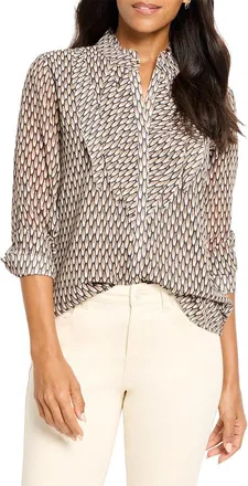 Nic+Zoe NIC+ZOE Abstract Dot Falling Chiffon Top