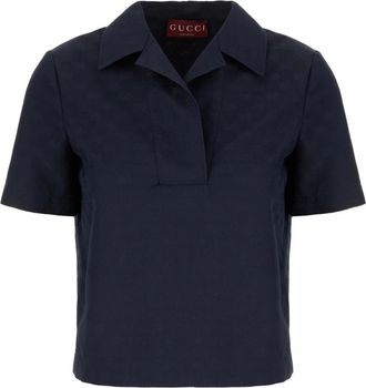 Gucci Polo Shirts, female, Blue, Size: 2XS GG Polo Shirt