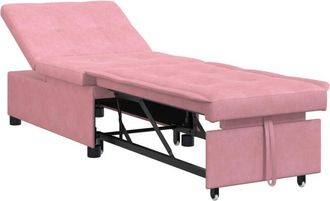 vidaXL Sofa Bed Pink 67 x 194 x 38 cm Velvet Vidaxl