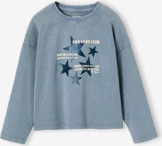 Vertbaudet M&auml;dchen Langarmshirt im Rock-Style blau chambray