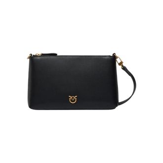 Pinko Clutches, female, Black, Size: ONE SIZE Flat Horizontal Mini Clutch