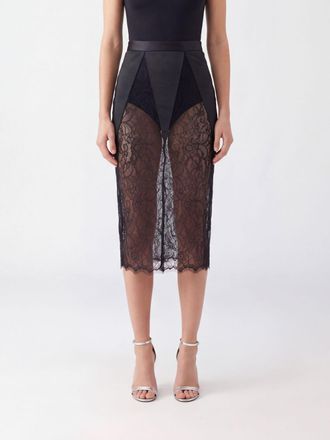 Elisabetta Franchi High-Waisted Cashmere and Wool Knit Midi Pencil Skirt