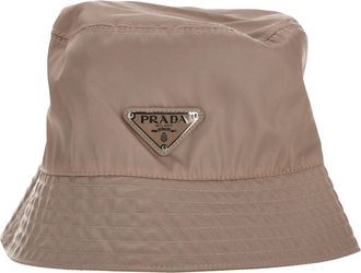 Prada Pre-owned Womens Re-Nylon Bucket Hat in Beige Polyamide - Size Medium