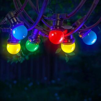 OEM Guirnalda De Luces Multicolor Ip65 De 5 M - Luces El&eacute;ctricas Para Exteriores, 10 Bombillas, Azul, Rojo, Amarillo, Verde - Decoraci&oacute;n Rom&aacute;ntica Para Pa