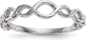 Diamond2Deal 14k White Gold Polished Twisted Loops Ring