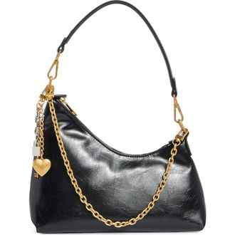 Madden Girl Crinkle Faux Leather Shoulder Bag in Black at Nordstrom Rack