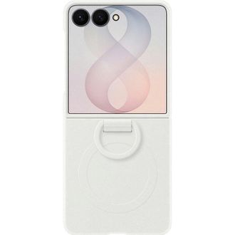 Samsung Silicio Back Cover Con Anillo Blanco Magn&eacute;tico Samsung Galaxy Z Flip 8