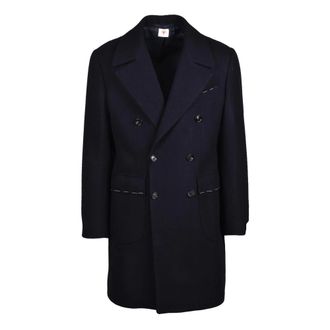 LUIGI BORRELLI NAPOLI Heren, Mantels, Blauw, Maat: 2XL Wol