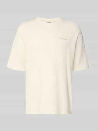 Pegador Strickshirt mit Strukturmuster und Label-Stitching in Offwhite, Gr&ouml;&szlig;e XXL