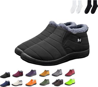 Generic Womens Waterproof Orthopedic Warm Boots, Anti-Slip Fur Lined Slip On Shoes for Women Men (Black, UK, Adult, Women, 5.5, Numeric, UK Footwear Size Syst