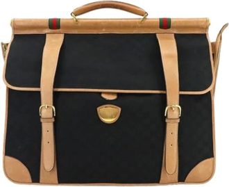 Gucci Vintage, unisex, Zwart, ONE Size, Pre-owned Canvas Handbag