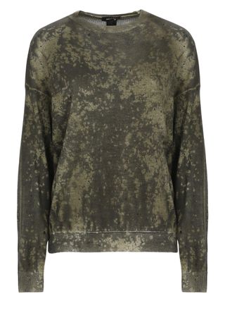 Avant Toi Green Patterned Fabric Long-Sleeve Sweater