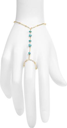 Vidakush Turquoise Stone Hand Chain in Gold at Nordstrom, Size 6