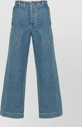 Maison Kitsuné wide-leg cotton denim workwear jeans