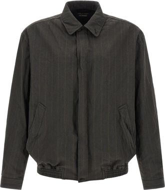 Comme Des Gar&ccedil;ons Herringbone Stripe Blouson - Heren - Zomerjassen - Bruin - M - Polyester - Jassen