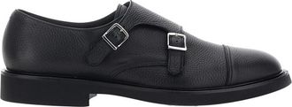 Doucal's Black Double Buckle Shoes