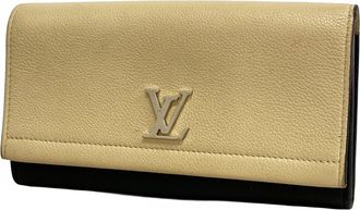 Louis Vuitton Beige Black Long Wallet (Bi-Fold) (Pre-Owned)