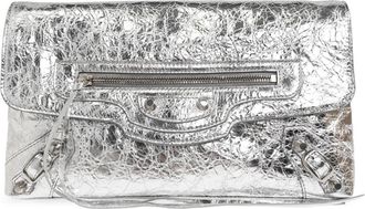 Balenciaga Le City Clutch Metallized - Dames - Clutches - Grijs - ONE Size - Katoen - Tassen