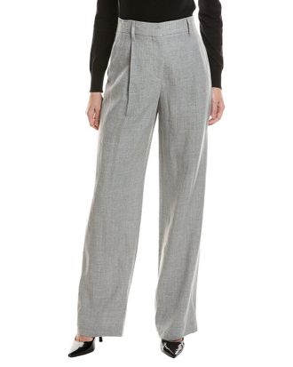 Brunello Cucinelli Pleated Linen & Wool-Blend Pant