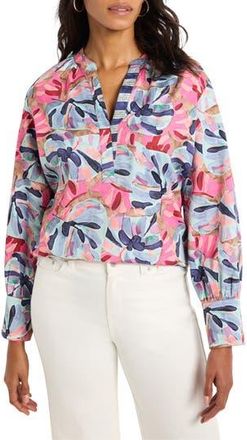 Nic+Zoe Firework Foliage Popover Top in Blue Multi at Nordstrom Rack, Size X-Small