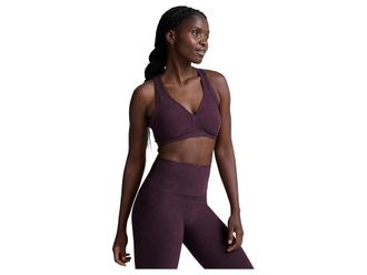 Beyond Yoga Spacedye Lift Your Spirits Bra Womens Bra Eggplant Purple Heather : 2XL, Polyester/Spandex