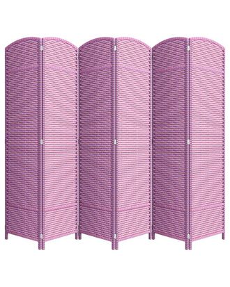 Sorbus Extra Wide Double Hinged 6-Panel Partition Room Divider