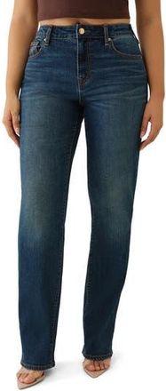 True Religion Sarah High Waist Straight Leg Jeans in Medium Amber Nights Wash at Nordstrom Rack, Size 27