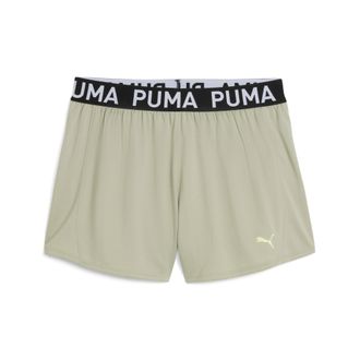 Puma Trainingsshorts PUMA W STRONG KNIT SHORT 3, Damen, Gr. XL, N-Gr, lux army, Jersey, Obermaterial: 100% Polyester, regular fit kniefrei, Hosen Trainings
