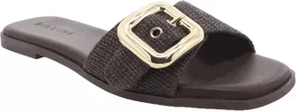 Billini Womens Vasili Raffia Buckle Sandals In Chocolate