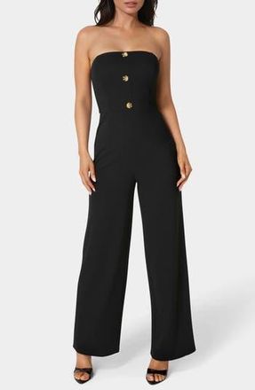 Bebe Strapless Wide Leg Jumpsuit in Black at Nordstrom Rack, Size Medium
