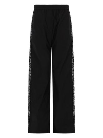 Msgm Lace Accents Cotton Straight-Leg Pants