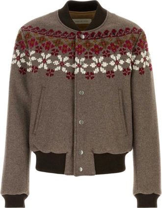 Dries Van Noten Valtor Bomberjack - Heren - Bomber jackets - Bruin - M - Wol - Jassen