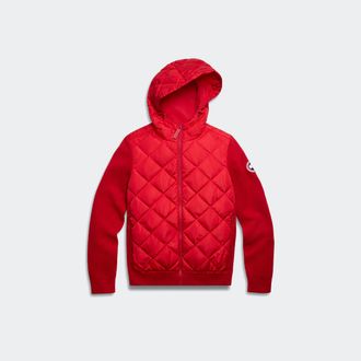 Canada Goose HyBridge Quilted Knit Hoodie (Women, Carmine Red, S)