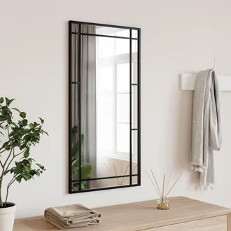 vidaXL Specchio Da Parete Nero 40x80 Cm Rettangolare In Ferro - Vidaxl