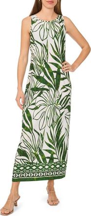 Halogen Frond Print Sleeveless Maxi Dress in New Ivory at Nordstrom Rack, Size X-Large