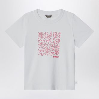 K-Way T-shirt Melis bianca con stampa glitterata