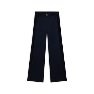 Freddy Pantaloni wide leg in viscosa con dettagli in ciniglia