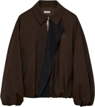 Loewe Giacca Ricamata con Logo - - Jackets - Donna - Marrone - S