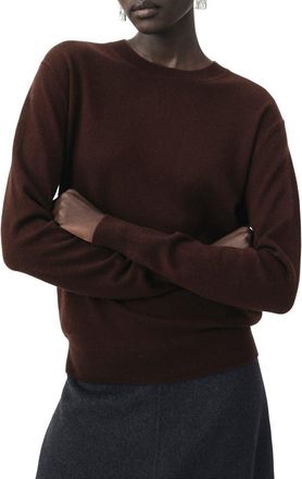 Mango Selection Crewneck Wool Sweater in Chocolate at Nordstrom, Size Medium